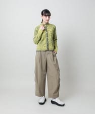 RSLFD10390 TRUNK HIROKO KOSHINO(ヒロココシノ) 配色ラインカーブタックパンツ ベージュ