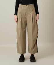 RSLFD10390 TRUNK HIROKO KOSHINO(ヒロココシノ) 配色ラインカーブタックパンツ ベージュ