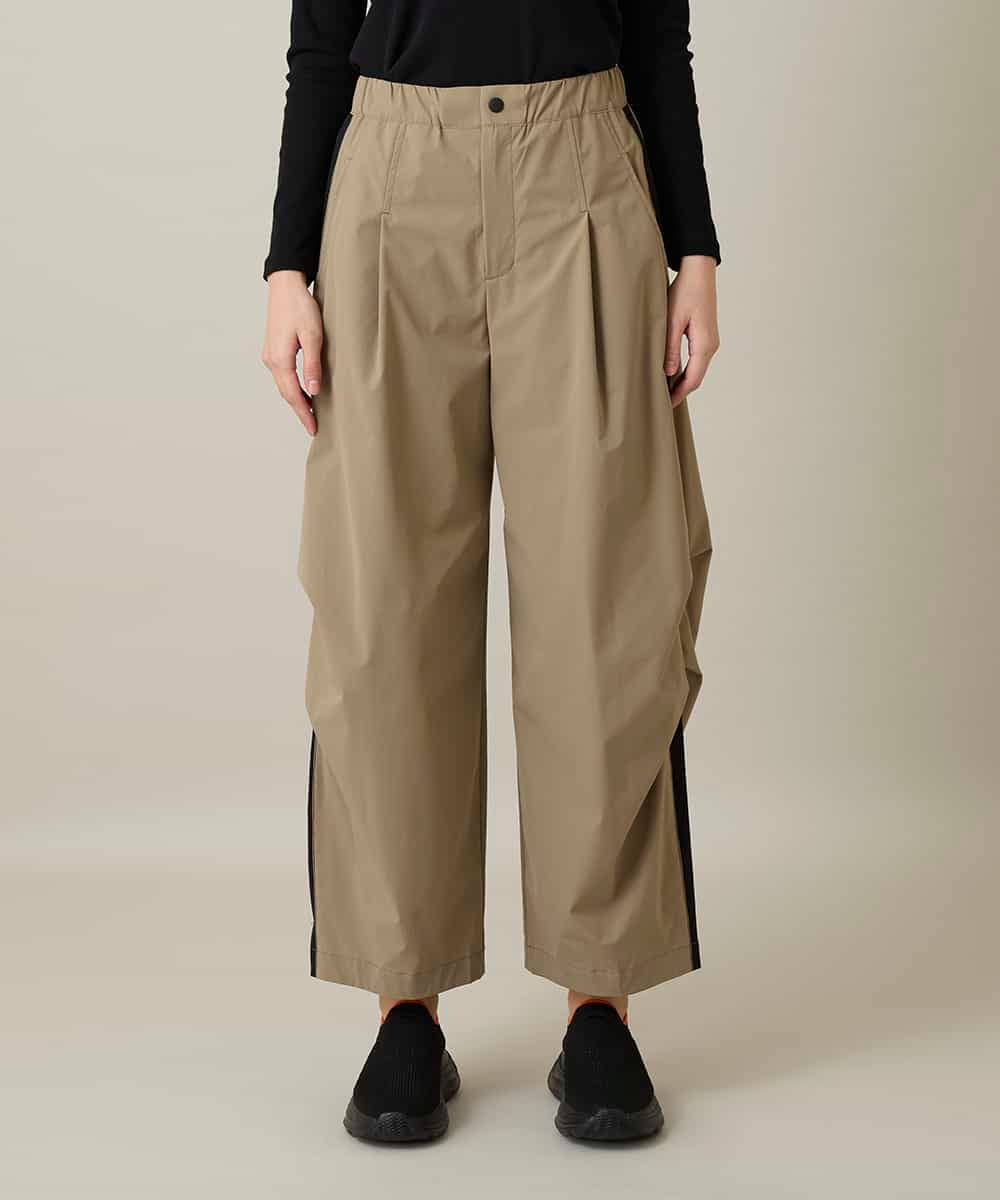 RSLFD10390 TRUNK HIROKO KOSHINO(ヒロココシノ) 配色ラインカーブタックパンツ ベージュ