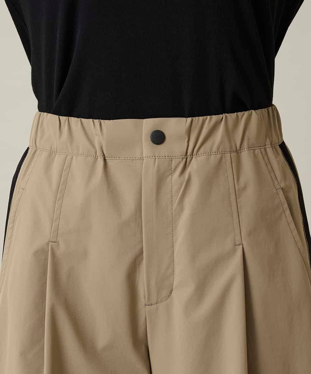 RSLFD10390 TRUNK HIROKO KOSHINO(ヒロココシノ) 配色ラインカーブタックパンツ ベージュ