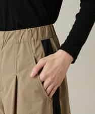 RSLFD10390 TRUNK HIROKO KOSHINO(ヒロココシノ) 配色ラインカーブタックパンツ ベージュ