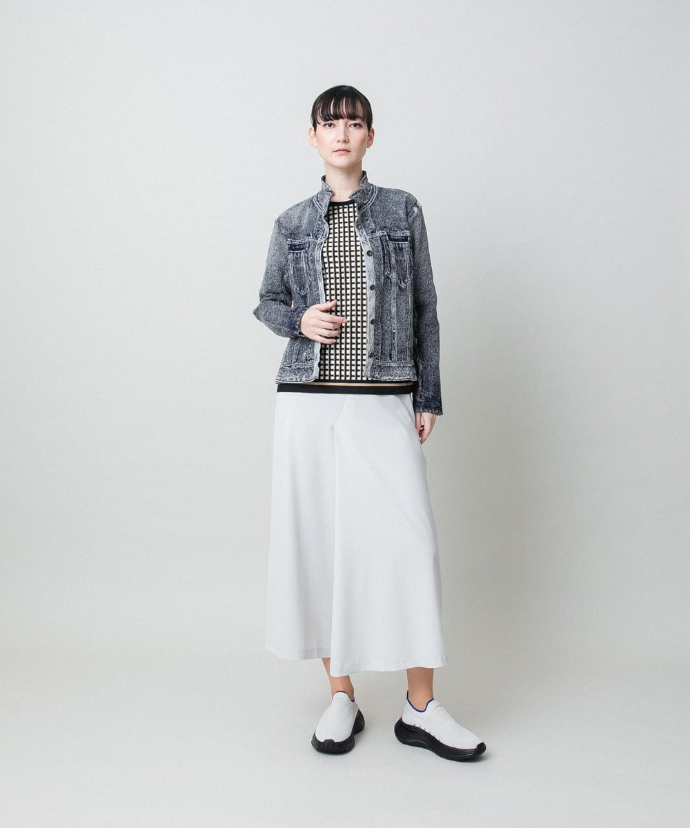 RSLFD19340 TRUNK HIROKO KOSHINO(ヒロココシノ) ストレッチデザインパンツ/洗える ライトグレー