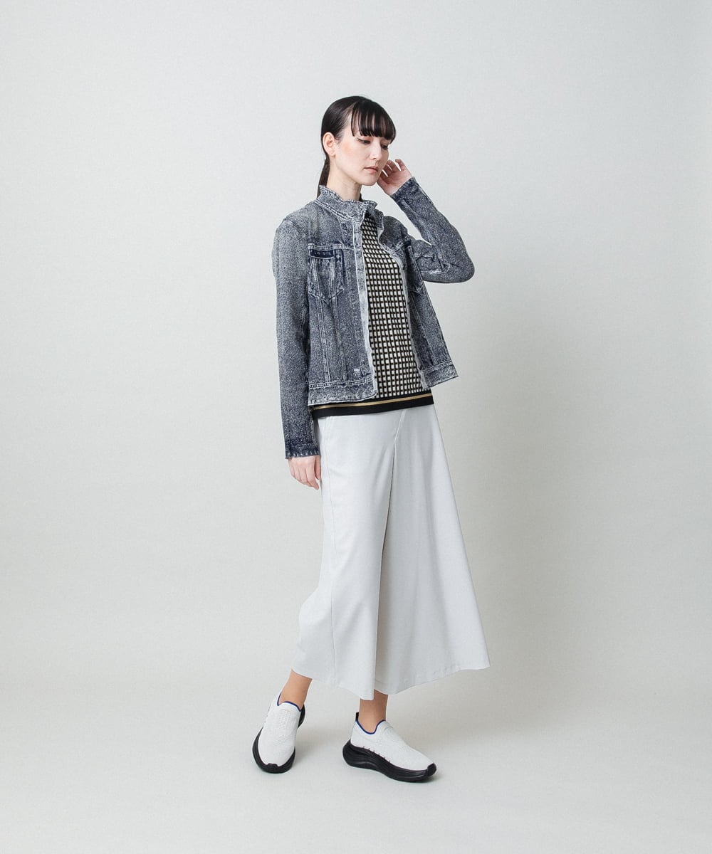 RSLFD19340 TRUNK HIROKO KOSHINO(ヒロココシノ) ストレッチデザインパンツ/洗える ライトグレー