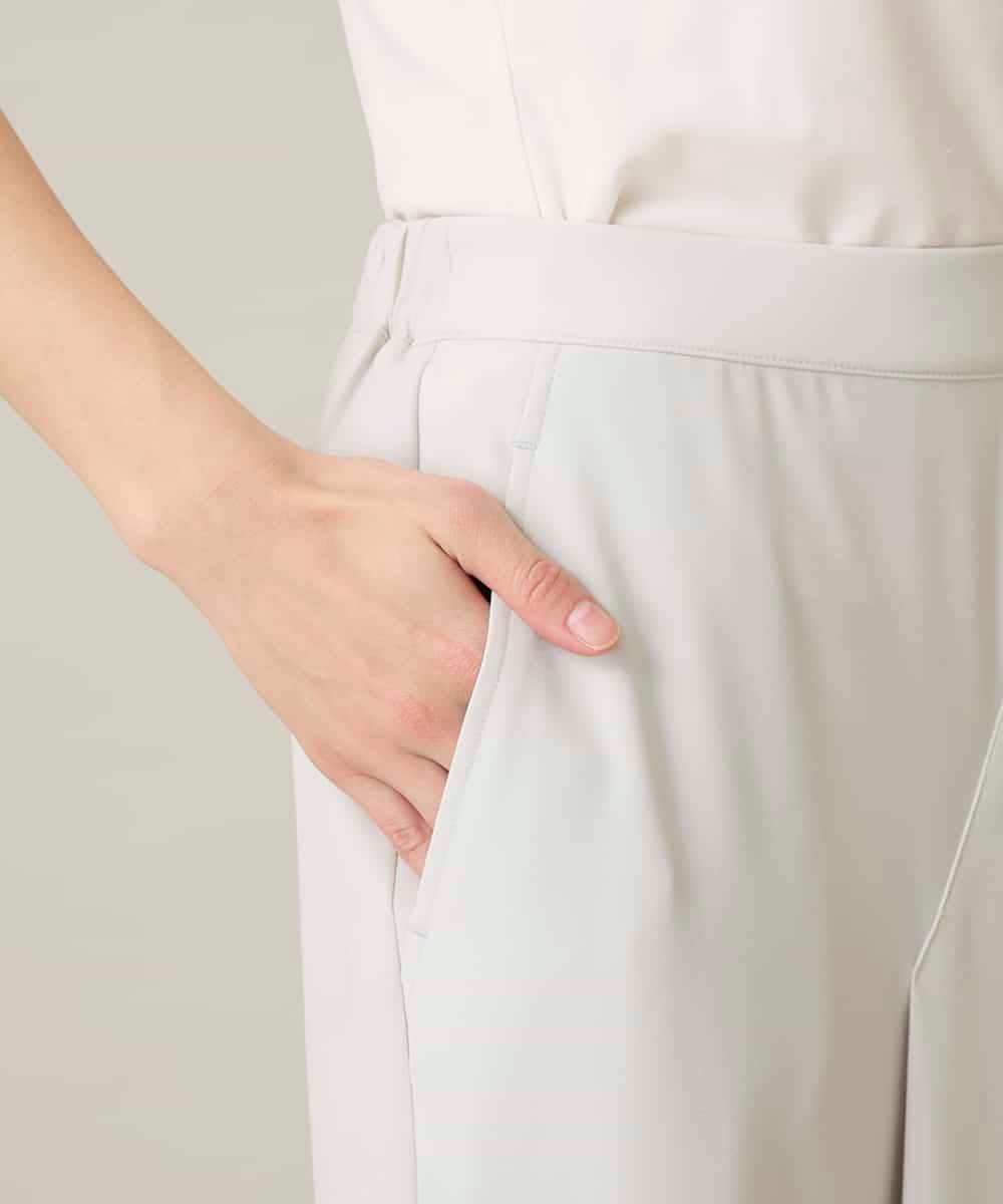 RSLFD19340 TRUNK HIROKO KOSHINO(ヒロココシノ) ストレッチデザインパンツ/洗える ライトグレー