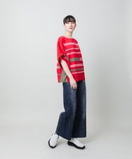 RSLFD20390 TRUNK HIROKO KOSHINO(ヒロココシノ) ストレッチデニムワイドパンツ/日本製/洗える ブルー