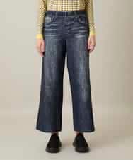 RSLFD20390 TRUNK HIROKO KOSHINO(ヒロココシノ) ストレッチデニムワイドパンツ/日本製/洗える ブルー