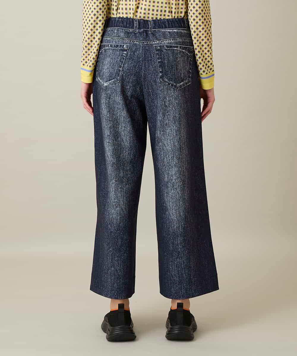 RSLFD20390 TRUNK HIROKO KOSHINO(ヒロココシノ) ストレッチデニムワイドパンツ/日本製/洗える ブルー