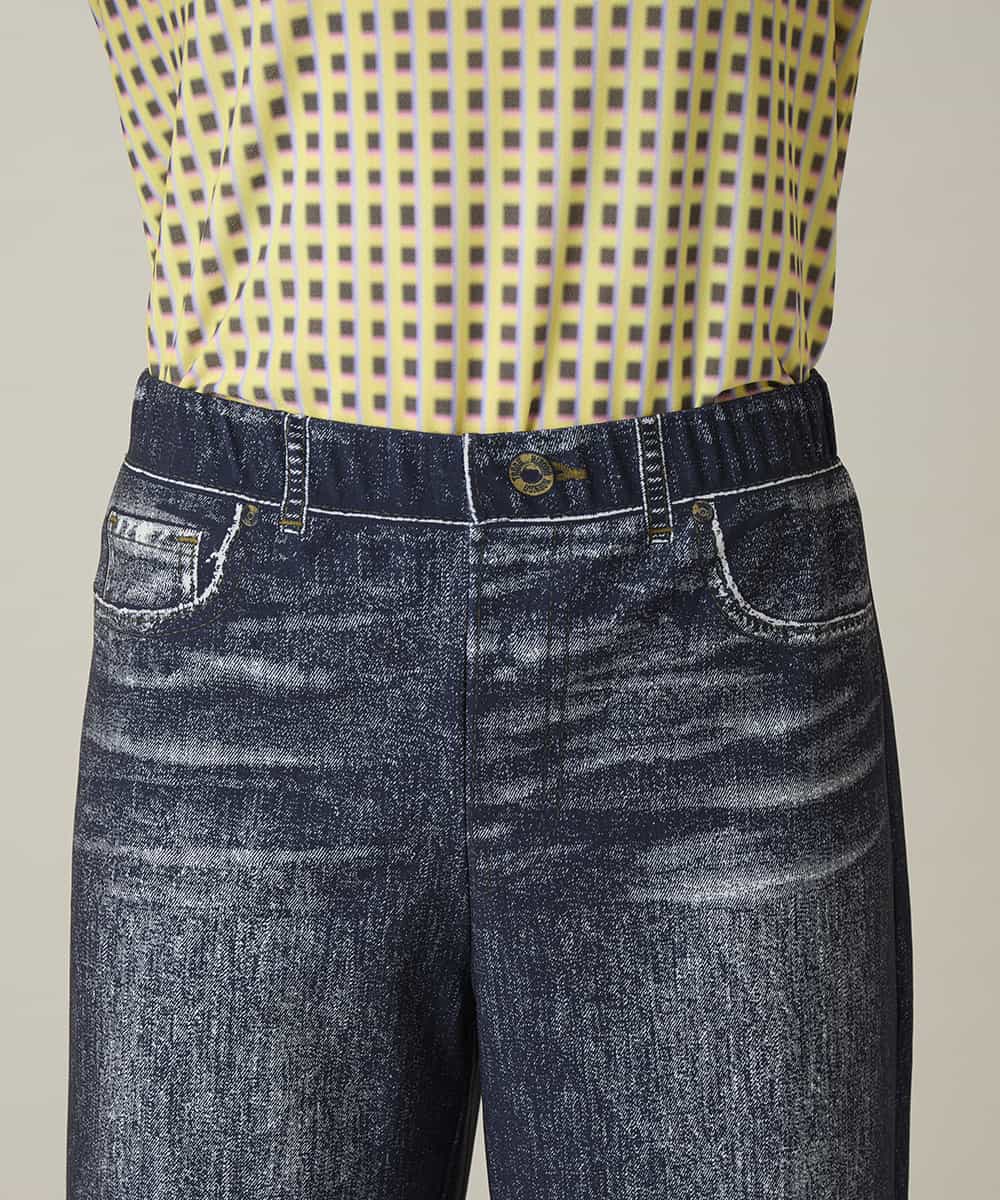 RSLFD20390 TRUNK HIROKO KOSHINO(ヒロココシノ) ストレッチデニムワイドパンツ/日本製/洗える ブルー