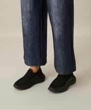 RSLFD20390 TRUNK HIROKO KOSHINO(ヒロココシノ) ストレッチデニムワイドパンツ/日本製/洗える ブルー