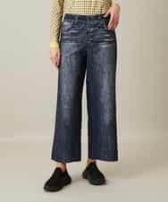 RSLFD20390 TRUNK HIROKO KOSHINO(ヒロココシノ) ストレッチデニムワイドパンツ/日本製/洗える ブルー