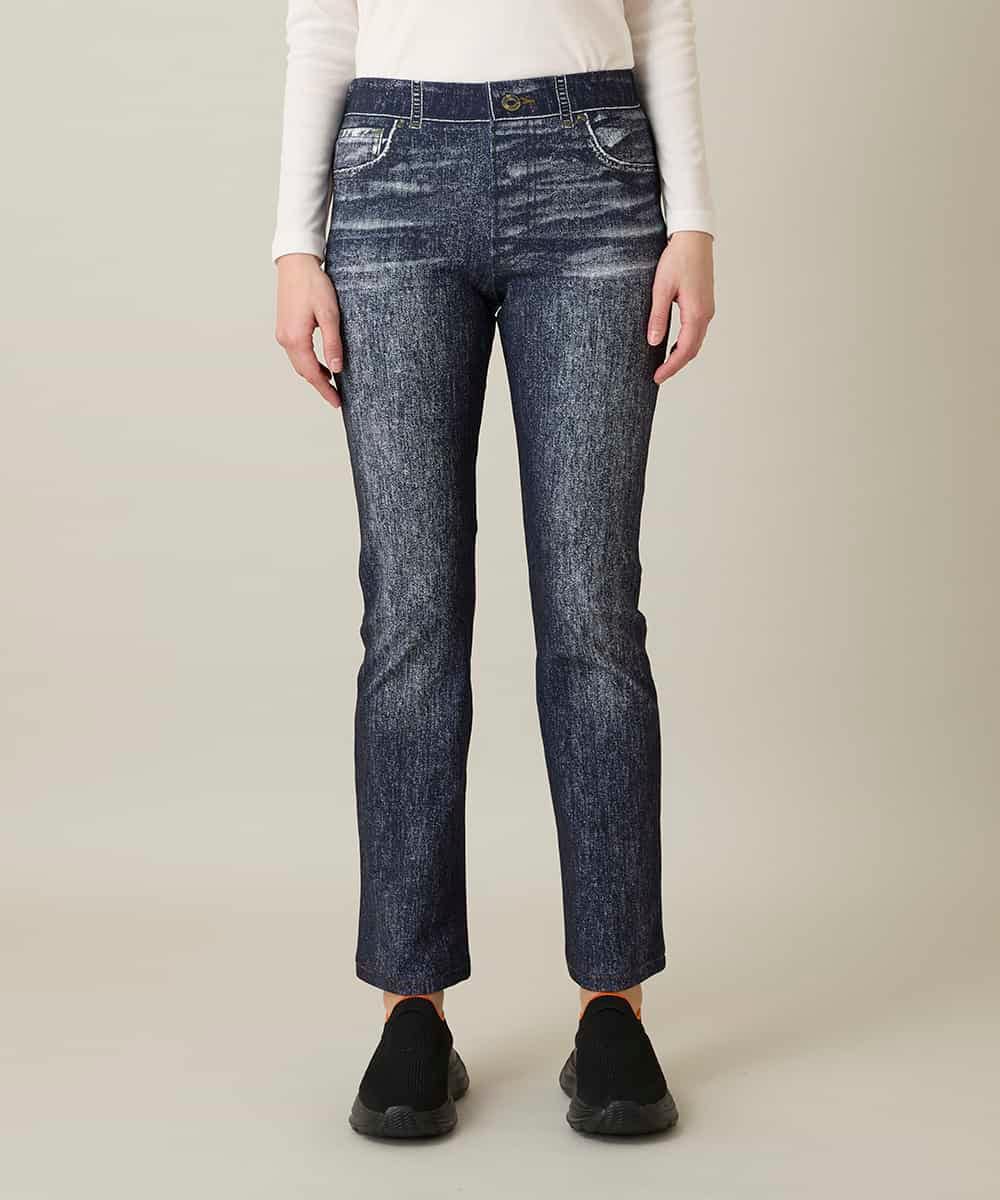 RSLFD21360 TRUNK HIROKO KOSHINO(ヒロココシノ) ストレッチデニムパンツ/日本製/洗える ブルー