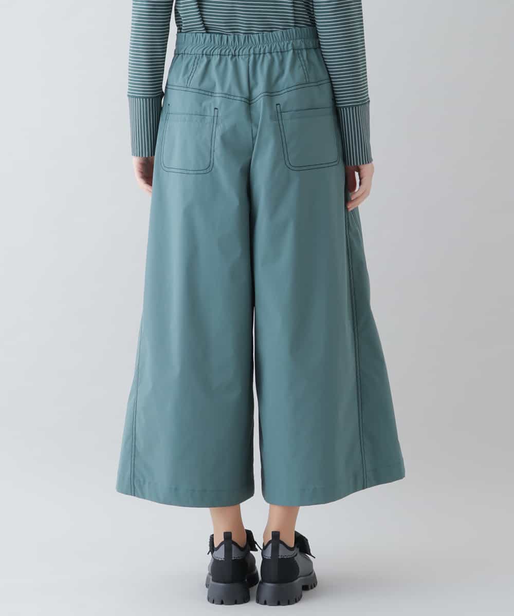 RSLFS52360 TRUNK HIROKO KOSHINO(ヒロココシノ) 【洗濯機で洗える】ストレッチタフタワイドフレアパンツ グリーン
