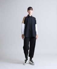 RSLFS57360 TRUNK HIROKO KOSHINO(ヒロココシノ) 【洗濯機で洗える】タックデザインパンツ ブラック