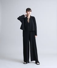 RSLFS58500 TRUNK HIROKO KOSHINO(ヒロココシノ) 【洗濯機で洗える】コンパクトストレッチサロペット ブラック