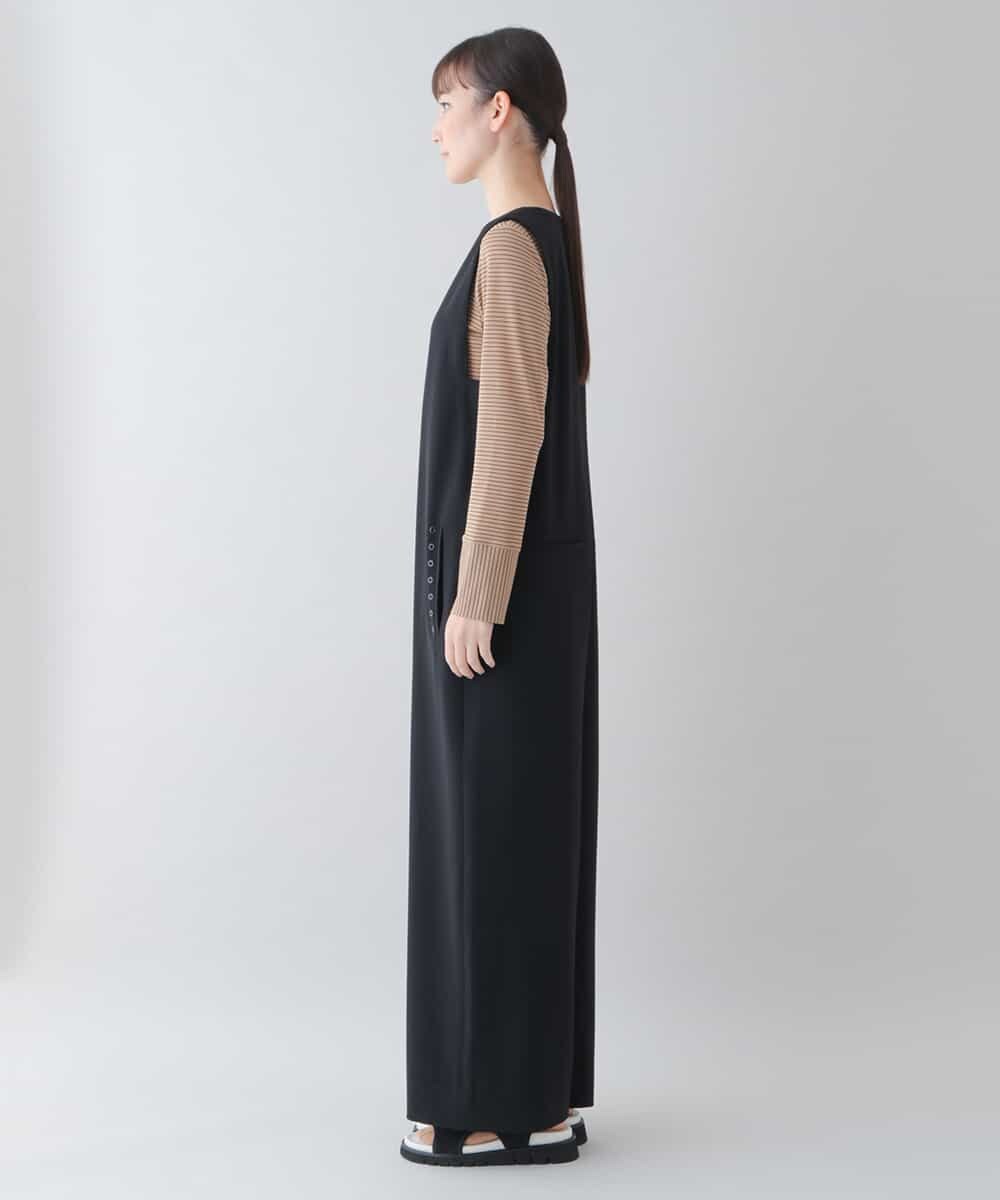 RSLFS58500 TRUNK HIROKO KOSHINO(ヒロココシノ) 【洗濯機で洗える】コンパクトストレッチサロペット ブラック