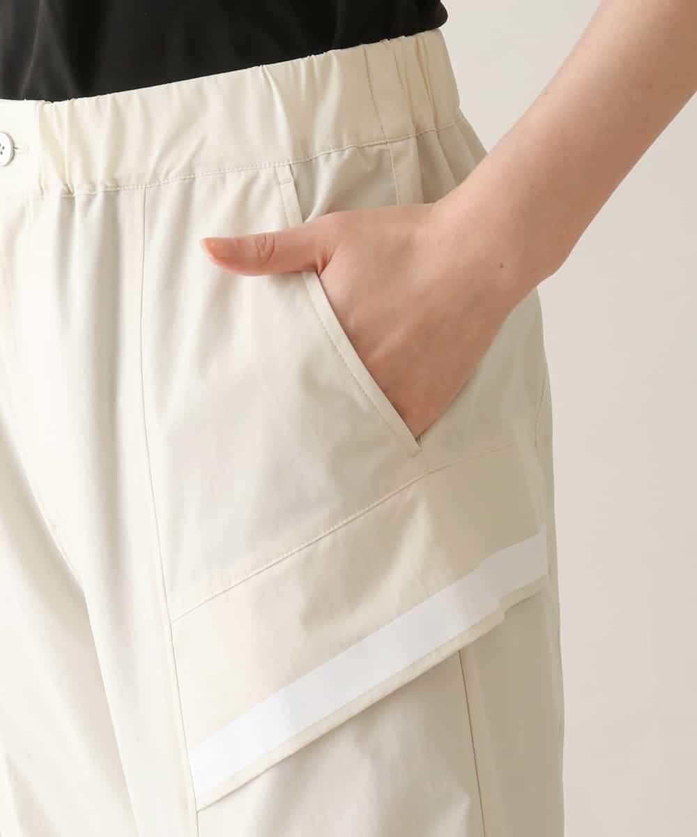 RSLGA03390 TRUNK HIROKO KOSHINO(ヒロココシノ) ラインテープタフタパンツ /洗える アイボリー