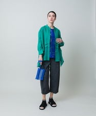 RSLGA18390 TRUNK HIROKO KOSHINO(ヒロココシノ) リネン混デニムコクーンパンツ/洗える ライトブルー