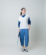 RSLGA18390 TRUNK HIROKO KOSHINO(ヒロココシノ) リネン混デニムコクーンパンツ/洗える ライトブルー
