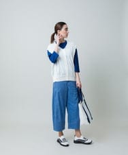 RSLGA18390 TRUNK HIROKO KOSHINO(ヒロココシノ) リネン混デニムコクーンパンツ/洗える ライトブルー