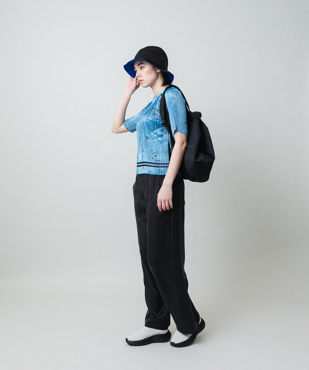 RSLGD11390 TRUNK HIROKO KOSHINO(ヒロココシノ) サテンワイドパンツ ダークグレー