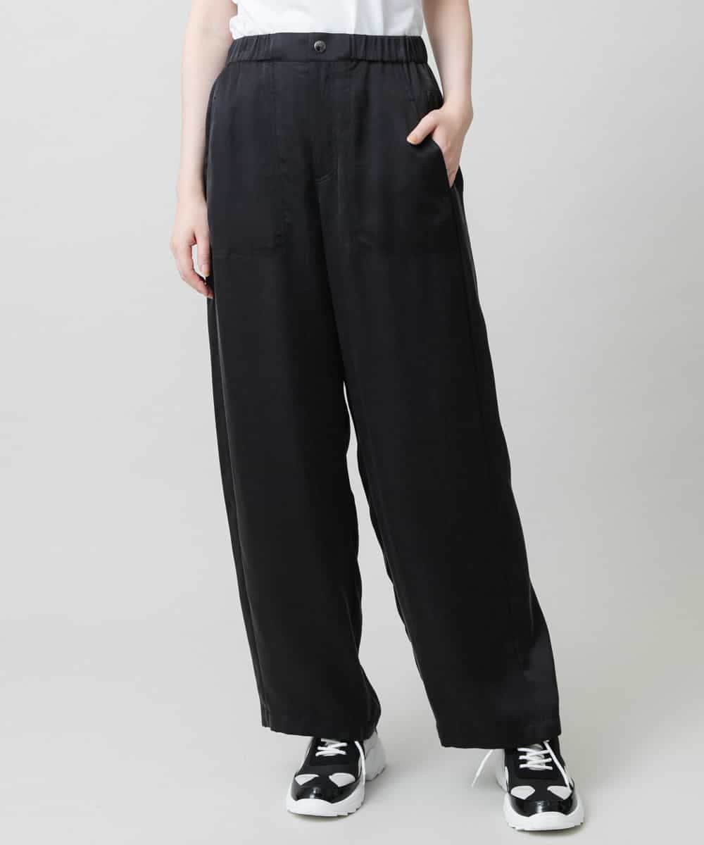 RSLGD11390 TRUNK HIROKO KOSHINO(ヒロココシノ) 【先行予約】サテンワイドパンツ ダークグレー