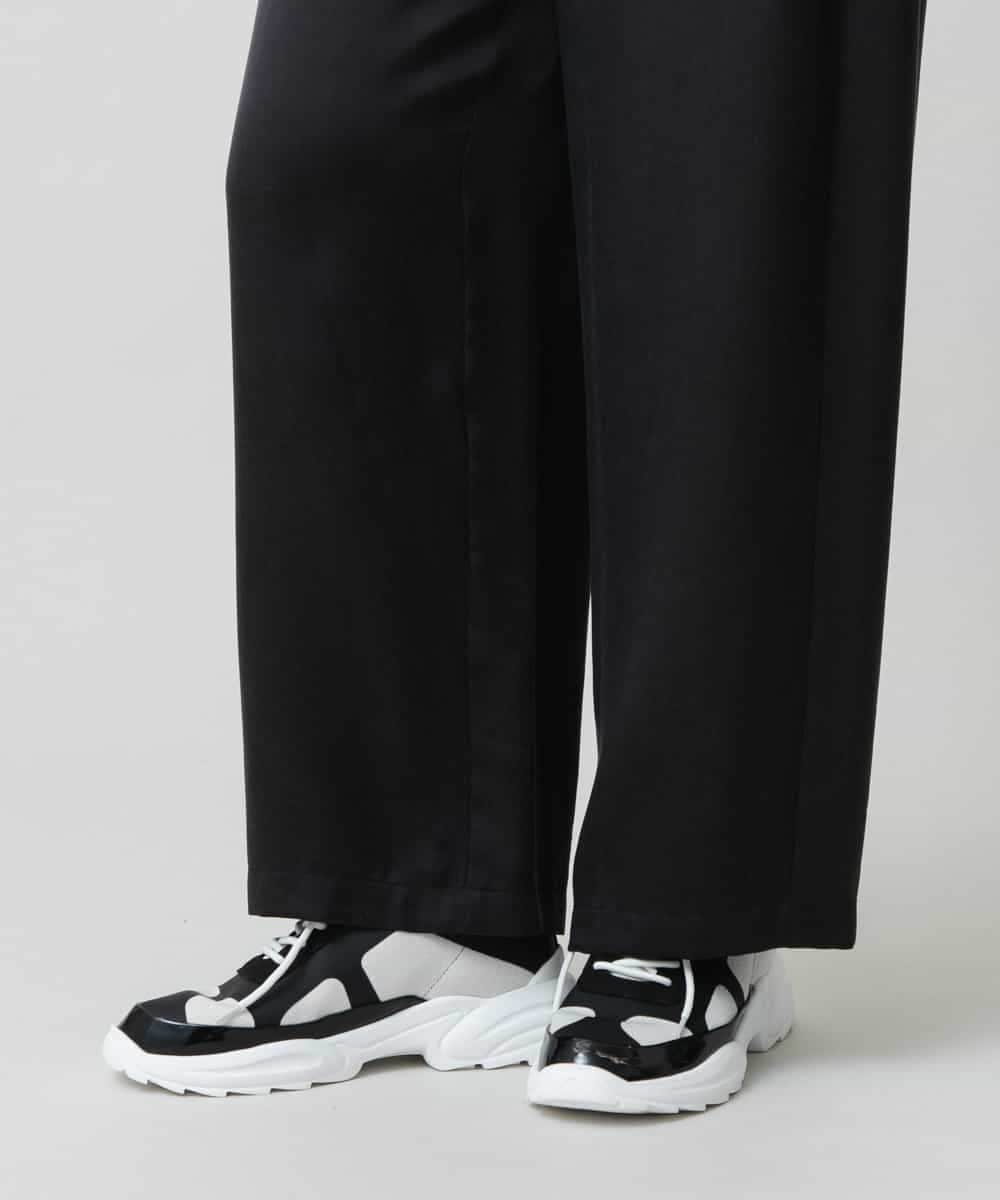 RSLGD11390 TRUNK HIROKO KOSHINO(ヒロココシノ) 【先行予約】サテンワイドパンツ ダークグレー