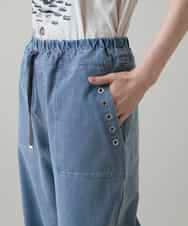RSLGE02430 TRUNK HIROKO KOSHINO(ヒロココシノ) アイレットストレッチデニムイージーパンツ /洗える ライトブルー