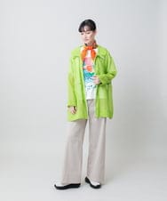 RSLGE17430 TRUNK HIROKO KOSHINO(ヒロココシノ) サッカーストライプワイドパンツ/洗える グレー