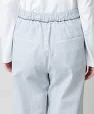 RSLGE17430 TRUNK HIROKO KOSHINO(ヒロココシノ) 【先行予約】サッカーストライプワイドパンツ/洗える グレー