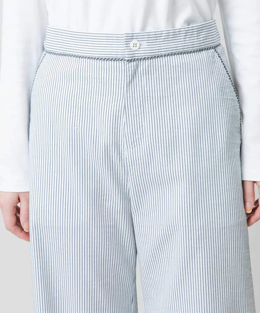 RSLGE17430 TRUNK HIROKO KOSHINO(ヒロココシノ) 【先行予約】サッカーストライプワイドパンツ/洗える グレー