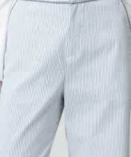 RSLGE17430 TRUNK HIROKO KOSHINO(ヒロココシノ) 【先行予約】サッカーストライプワイドパンツ/洗える グレー