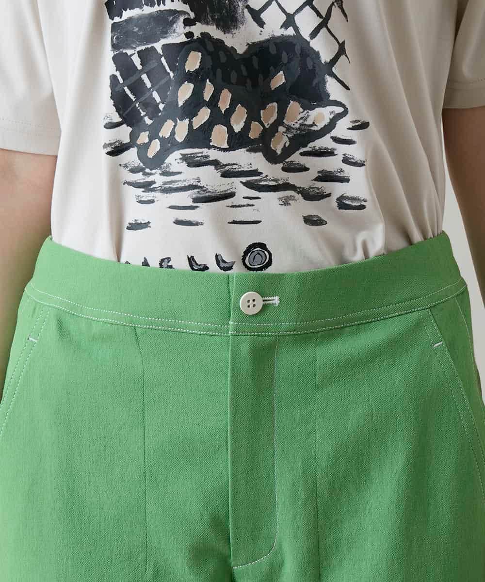 RSLGE18360 TRUNK HIROKO KOSHINO(ヒロココシノ) ストレッチオックスパンツ /洗える グリーン