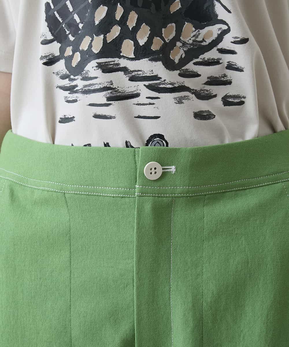 RSLGE18360 TRUNK HIROKO KOSHINO(ヒロココシノ) ストレッチオックスパンツ /洗える グリーン