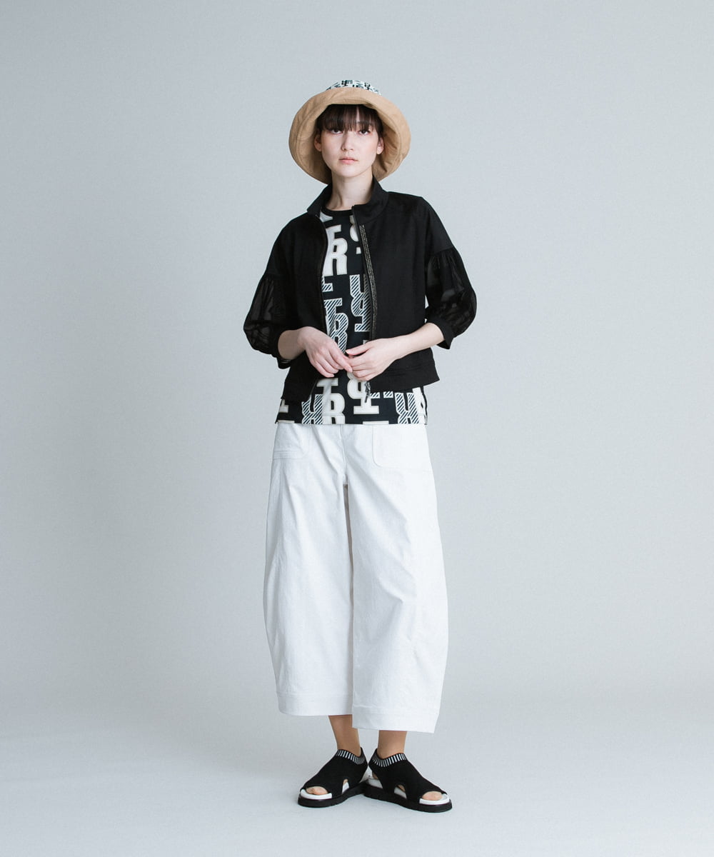 RSLGT30360 TRUNK HIROKO KOSHINO(ヒロココシノ) 【洗濯機で洗える】デニムライクコクーンシルエットパンツ ライトイエロー