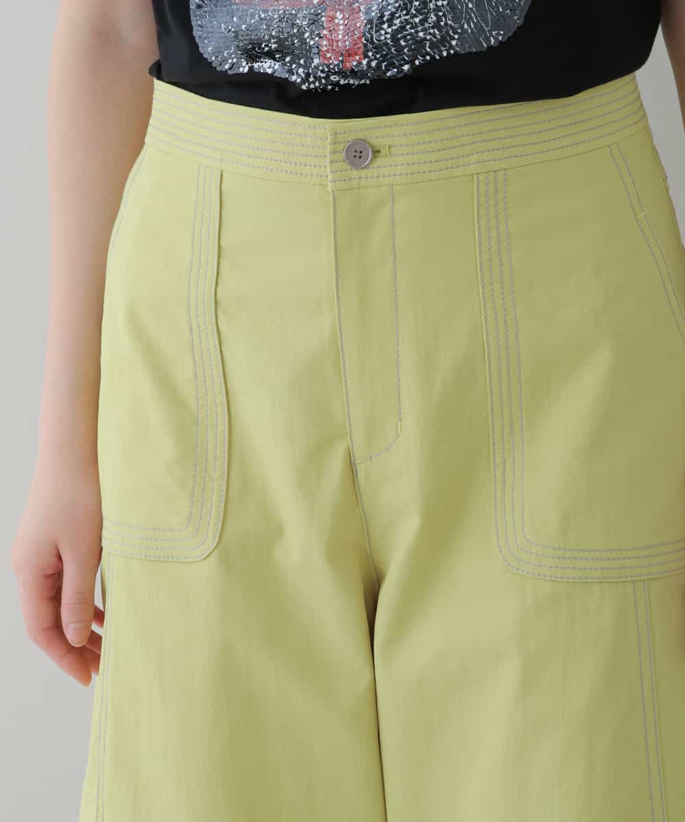 RSLGT30360 TRUNK HIROKO KOSHINO(ヒロココシノ) 【洗濯機で洗える】デニムライクコクーンシルエットパンツ ライトイエロー