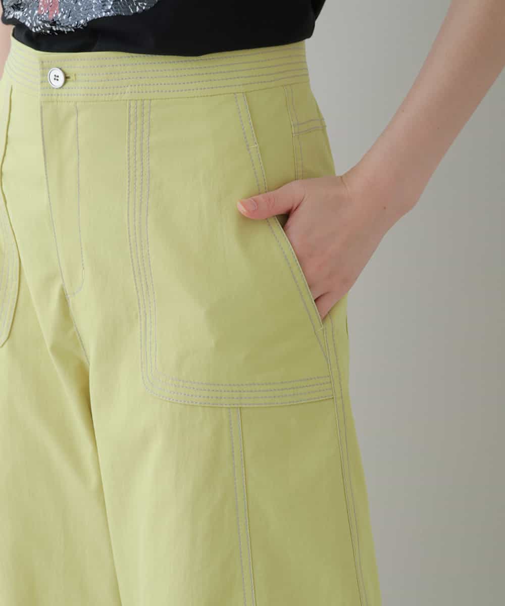 RSLGT30360 TRUNK HIROKO KOSHINO(ヒロココシノ) 【洗濯機で洗える】デニムライクコクーンシルエットパンツ ライトイエロー