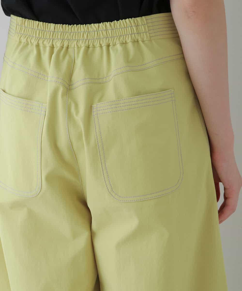 RSLGT30360 TRUNK HIROKO KOSHINO(ヒロココシノ) 【洗濯機で洗える】デニムライクコクーンシルエットパンツ ライトイエロー