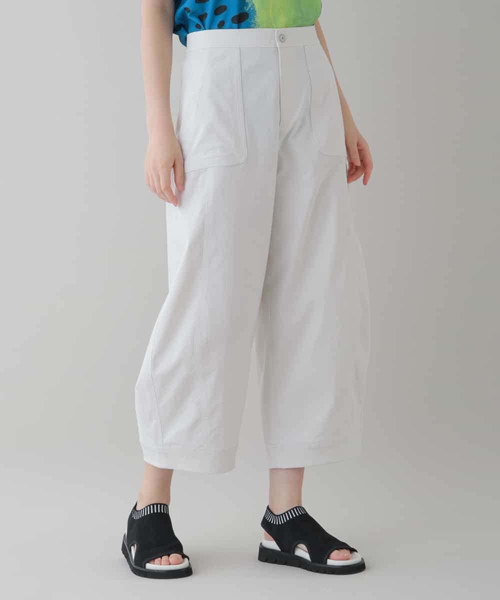 RSLGT30360 TRUNK HIROKO KOSHINO(ヒロココシノ) 【洗濯機で洗える】デニムライクコクーンシルエットパンツ ホワイト