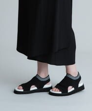 RSLGU37360 TRUNK HIROKO KOSHINO(ヒロココシノ) 【洗濯機で洗える】ペタルフレアデザインパンツ ブラック