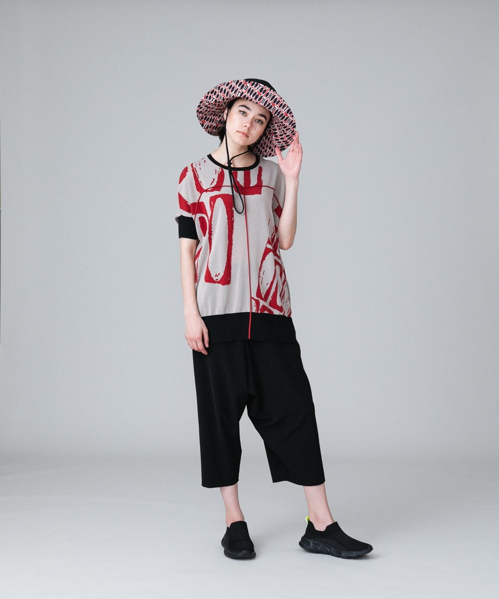 RSLGW18390 TRUNK HIROKO KOSHINO(ヒロココシノ) 変形サルエルパンツ/洗濯機で洗える ブラック