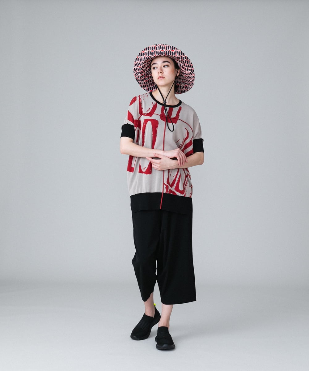 RSLGW18390 TRUNK HIROKO KOSHINO(ヒロココシノ) 変形サルエルパンツ/洗濯機で洗える ブラック