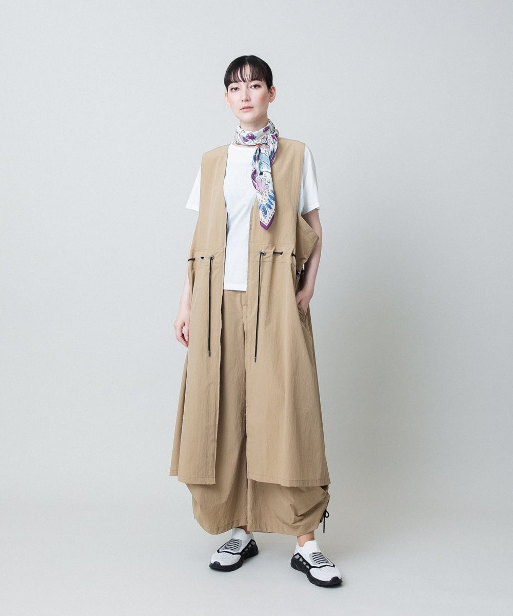 RSLHB03430 TRUNK HIROKO KOSHINO(ヒロココシノ) サイドドロストボリュームパンツ/洗える ベージュ