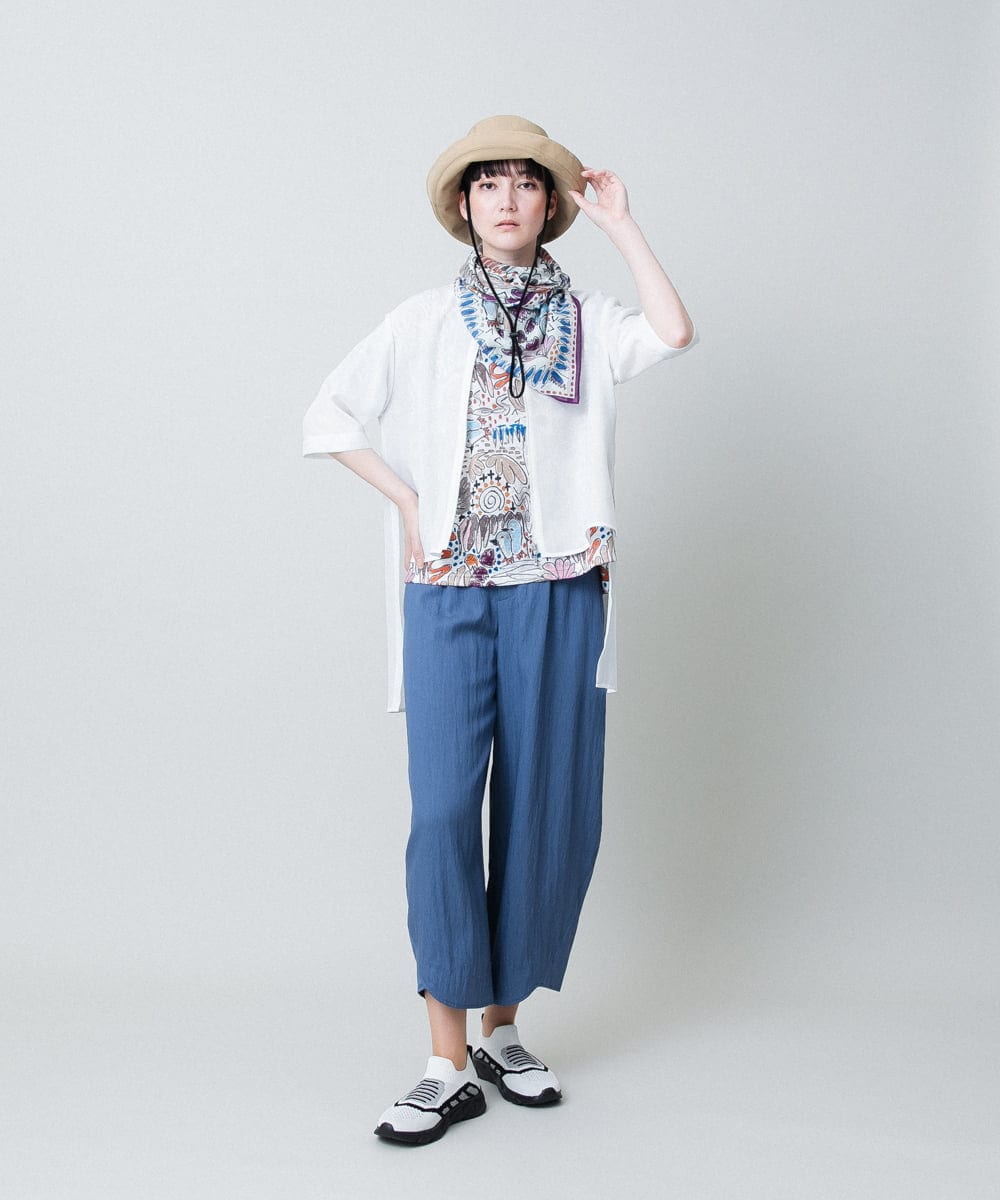 RSLHB18390 TRUNK HIROKO KOSHINO(ヒロココシノ) ニュアンスカラーコクーンパンツ/洗える ブルー