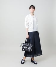 RSLHE07530 TRUNK HIROKO KOSHINO(ヒロココシノ) 異素材ジョイントプリーツデニムパンツ/洗える ブルー