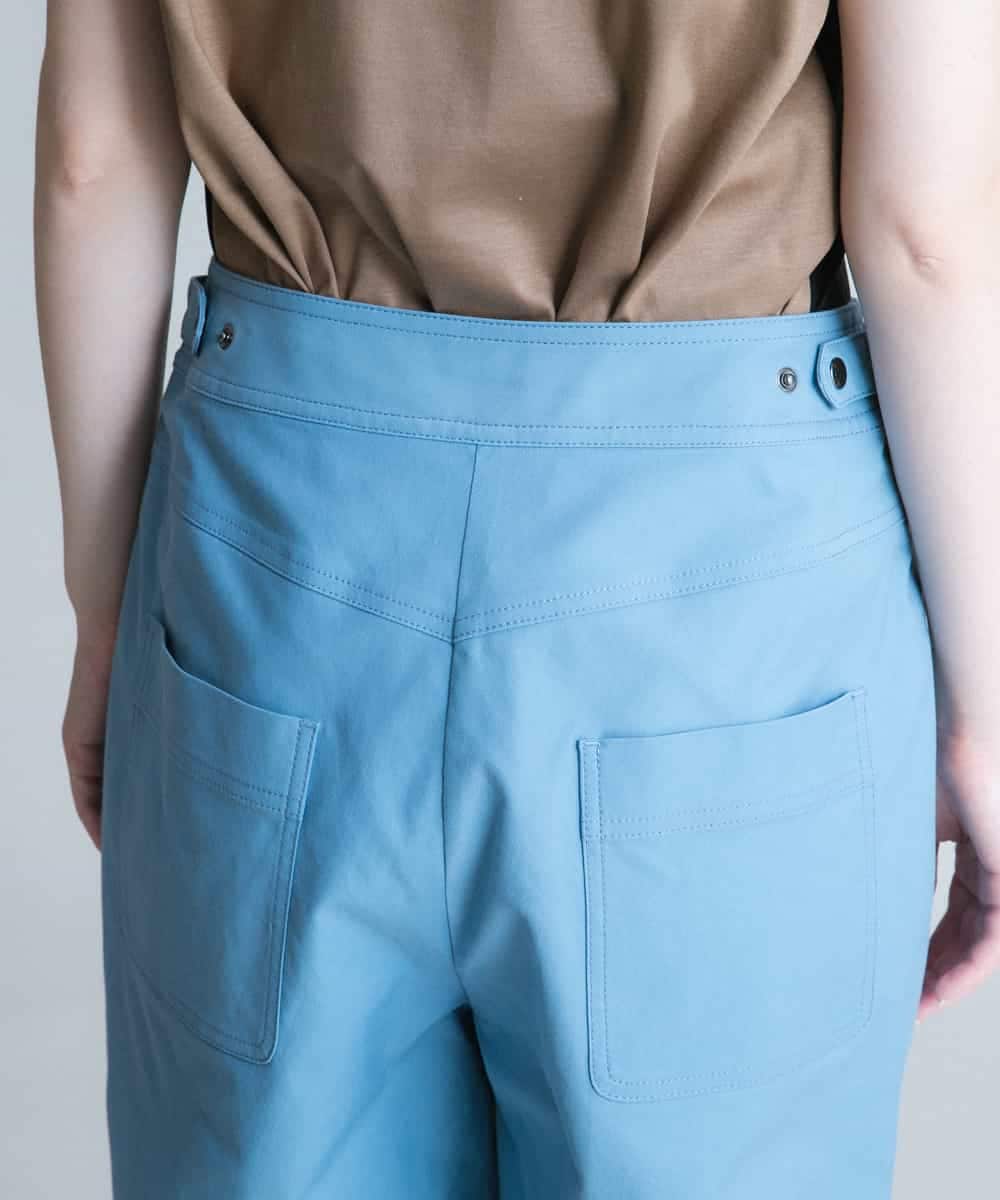 RSLHQ08340 TRUNK HIROKO KOSHINO(ヒロココシノ) 【洗濯機で洗える】コットンキュプラストレッチパンツ ライトブルー