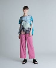 RSLHT14360 TRUNK HIROKO KOSHINO(ヒロココシノ) 【洗濯機で洗える】デニムライクソフトワイドパンツ ピンク