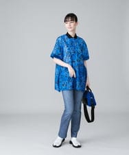 RSLHW16320 TRUNK HIROKO KOSHINO(ヒロココシノ) ストライプデニム３Dストレートパンツ/日本製 /洗える ライトグレー