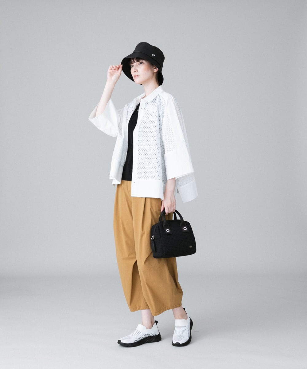 RSLHW18390 TRUNK HIROKO KOSHINO(ヒロココシノ) タックボリュームデザインパンツ/洗濯機で洗える ベージュ