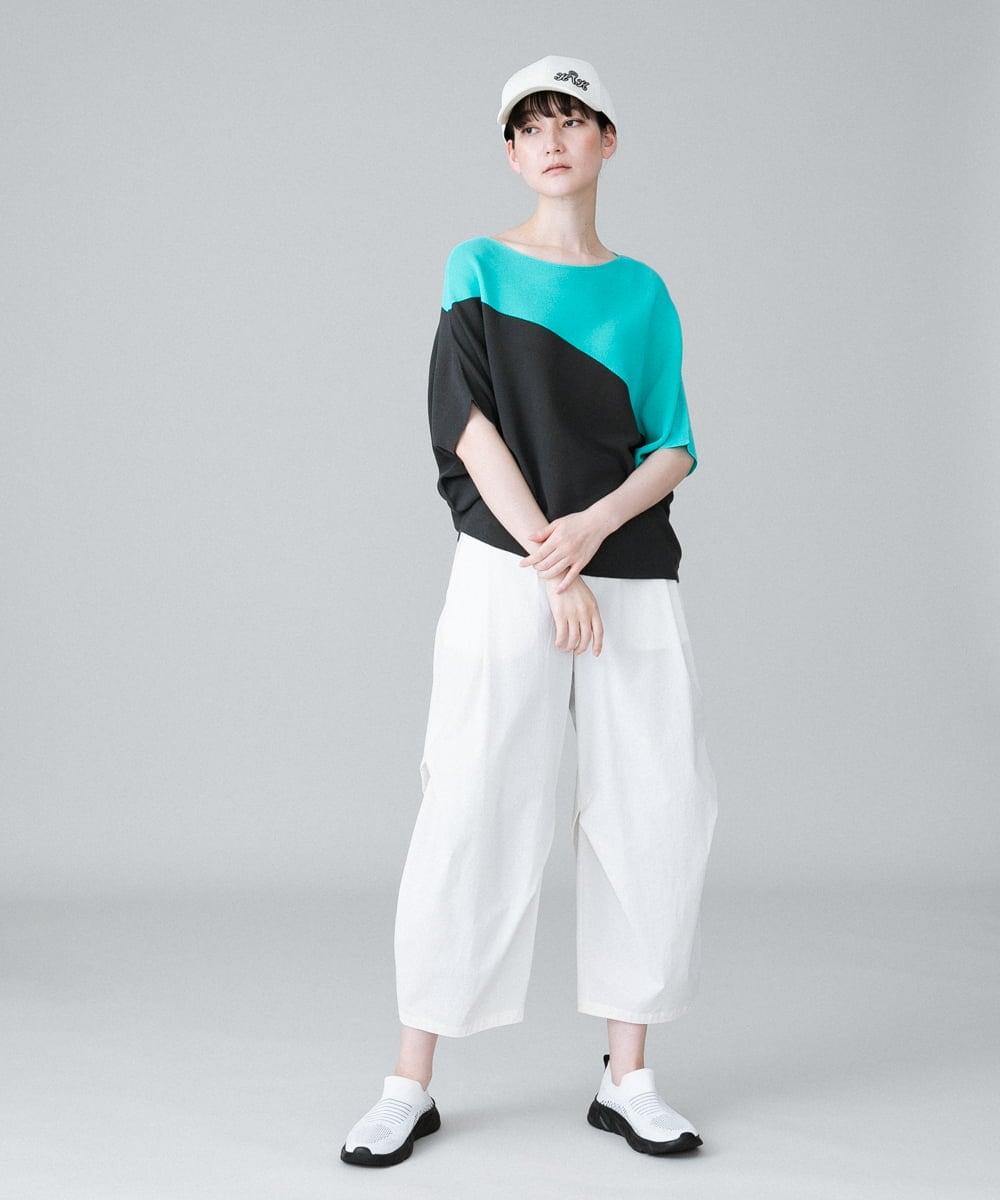 RSLHW18390 TRUNK HIROKO KOSHINO(ヒロココシノ) タックボリュームデザインパンツ/洗濯機で洗える ベージュ