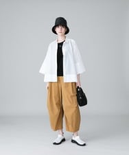 RSLHW18390 TRUNK HIROKO KOSHINO(ヒロココシノ) タックボリュームデザインパンツ/洗濯機で洗える ベージュ